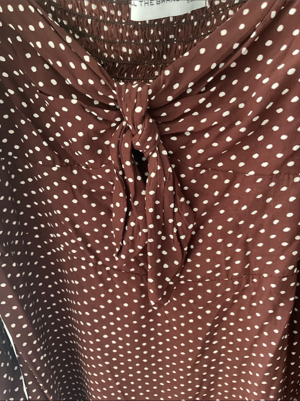 Faithfull the Brand Brown Polka Dot Midi Dress - Picture 4 of 6